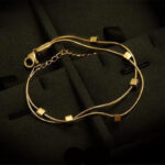 Cross-border, European and American hot-selling style, heart-shaped double-layered new bracelet, stainless steel, fashion hand jewelry, versatile and trendy with 28 Glossy.pk