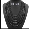 24-inch Men's Chain — 3/5/7mm, Black/Silver/Gold — jewellery from Glossy.pk, Pakistan