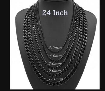 24-inch Men's Chain — 3/5/7mm, Black/Silver/Gold — jewellery from Glossy.pk, Pakistan
