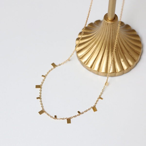Super Beauty Spot Clavicle Chain Geometric Round Square Pear-shaped Temperament Small Necklace Titanium Steel Plated 18k Gold anti-tarnish jewellery from Glossy.pk, Lahore