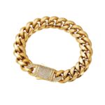 Men’s Cuban Bracelet – 18K Gold Plated on 925 Sterling Silver Glossy.pk