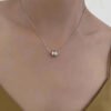 Small bean pendant necklace — 8mm bead, gold or steel colour product photo 3 | Glossy.pk Pakistan