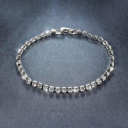 Cross-border TEMU new bracelet hip hop diamond row diamond bracelet European and American fashion diamond full diamond necklace women's jewelry Glossy.pk