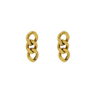 Chain Stud Earrings (Gold / Steel Colour)