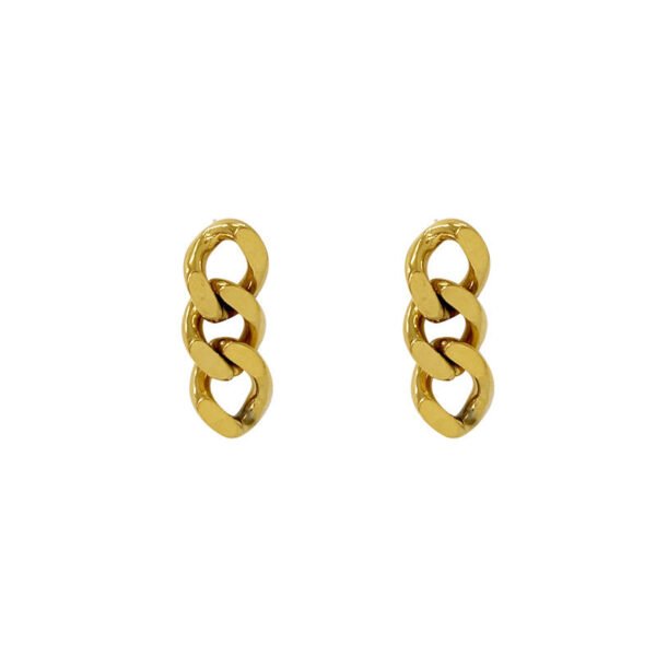Chain Stud Earrings (Gold / Steel Colour) — jewellery from Glossy.pk, Pakistan