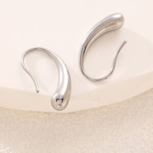 Water-Drop Hook Earrings — Gold & Steel Tone product photo 4 | Glossy.pk Pakistan