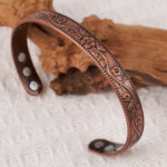 temu plum blossom magnet bracelet vintage flower ring bracelet set adjustable men women antique red copper bracelet Glossy.pk