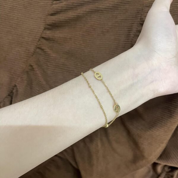 Heart-shaped double-layered new bracelet, stainless steel, fashion hand jewelry, versatile and trendy anti-tarnish jewellery from Glossy.pk, Lahore