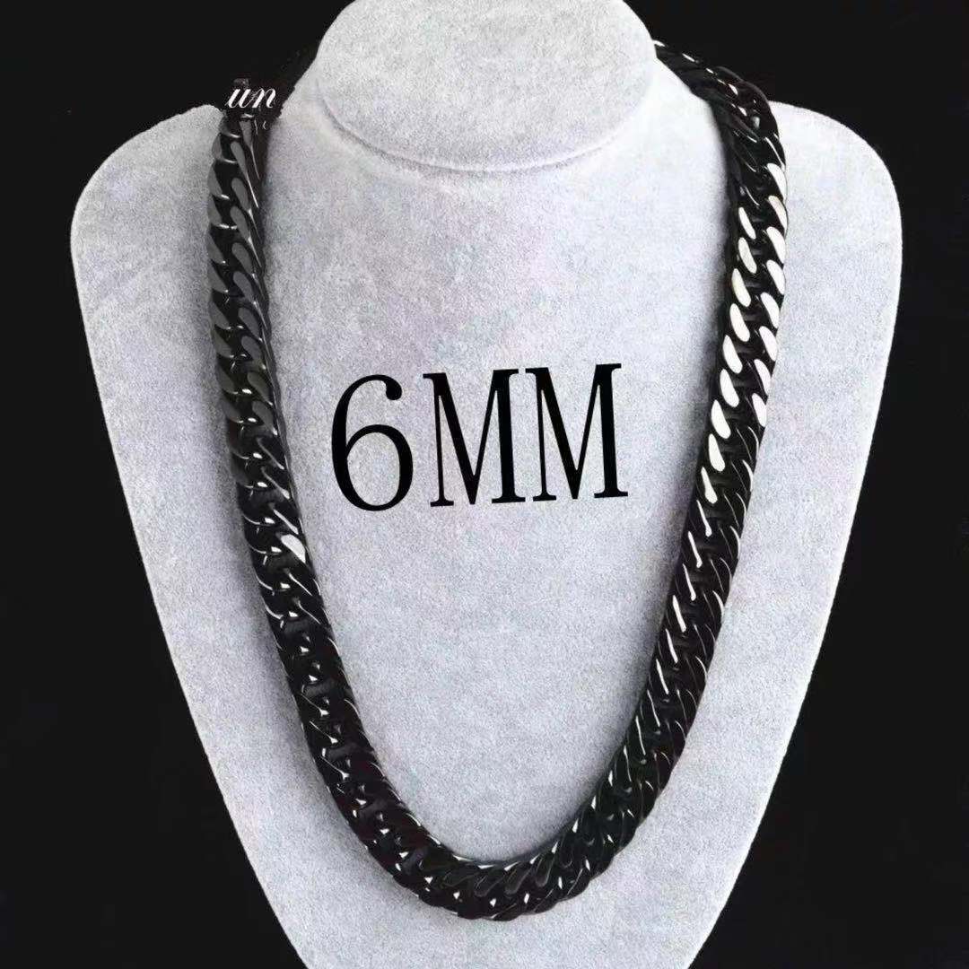 O1CN01HymdlI1QiAQDRWkbQ__2212844052009-0-cib TEMU Amazon's new European and American hot selling double-layer black gold necklace men's cross-border hit 6MM sideways necklace Glossy.pk