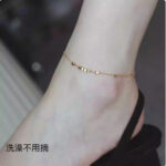 2024 new Bafang Laicai crushed silver small sugar cube titanium steel necklace bracelet anklet set high-quality clavicle chain Glossy.pk