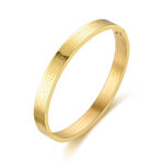 European and American cross-border new wholesale 8mm swastika gold bracelet stainless steel Vietnamese swastika buckle open bracelet women Glossy.pk