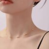 Silver Small Sugar Cube Titanium Steel Necklace Bracelet Anklet Set High-quality Clavicle Chain anti-tarnish jewellery from Glossy.pk, Lahore