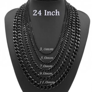 24-inch Men's Chain — 3/5/7mm, Black/Silver/Gold product photo 4 | Glossy.pk Pakistan