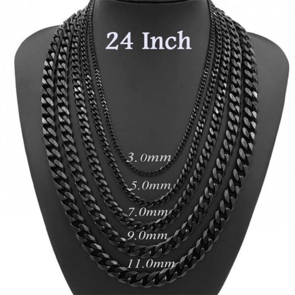 24-inch Men's Chain — 3/5/7mm, Black/Silver/Gold product photo 4 | Glossy.pk Pakistan