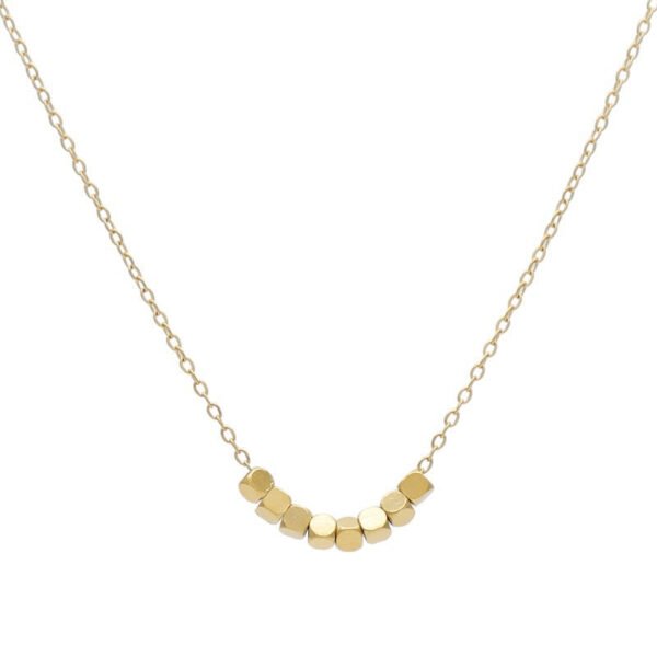Silver Small Sugar Cube Titanium Steel Necklace Bracelet Anklet Set High-quality Clavicle Chain anti-tarnish jewellery from Glossy.pk, Lahore