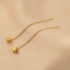 Double layer love butterfly pendant stud earrings stainless steel plated 18K gold plating versatile gradient earrings 21 anti-tarnish jewellery from Glossy.pk, Lahore