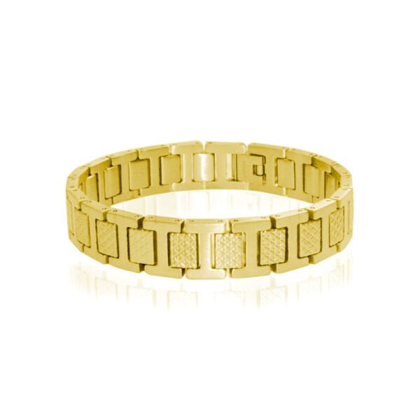 Stainless Steel Black Bracelet — 18K Gold Detail — jewellery from Glossy.pk, Pakistan