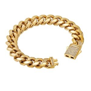 Men’s Cuban Bracelet — 18K Gold-Plated on 925 Silver product photo 2 | Glossy.pk Pakistan