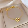 18k Gold High-quality Gold Snake Bone Chain Anklet Women’s Ins Cold Wind Simple Forest anti-tarnish jewellery from Glossy.pk, Lahore
