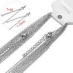 TEMU New Stainless Steel Necklace Gold Plated Silver Plated O-Line Flat Chain Cross Chain with Tail Chain Clavicle Necklace DIY Glossy.pk