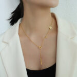 Titanium steel LOVE letter titanium steel necklace women's instide fashion letter clavicle chain simple temperament net red stainless steel Glossy.pk