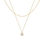 Europe and America Wholesale Retro Minimalist Double Layer White Shell Patch Titanium Steel Clavicle Necklace Women's Accessories Pendant Wholesale - Image 5