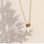 New Simple Peach Heart Necklace Pink Zircon Love Pendant Collarbone Chain - Image 4
