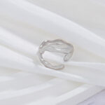 European and American simple irregular line rings, niche design temperament, new personality fashion, women's high-end index finger ring Glossy.pk
