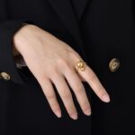 Cross-border foreign trade, personality size, steel balls, open rings, tail rings, titanium steel plated 18K gold, non-allergic temperament women Glossy.pk