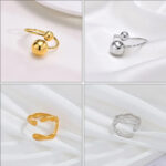 Cross-border wholesale ins wind irregular titanium steel open ring light luxury high-end ring does not fade cold wind 23 Glossy.pk