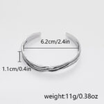 New vintage wave braided bracelet open personality ins cold wind distressed simple hollow irregular bracelet