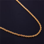European and American trend wish twist chain plated 18K gold 4MM flash twist rope necklace fashion foreign trade jewelry wholesale Glossy.pk