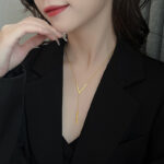 Temperament V-shaped long pendant simple necklace women's personality versatile clavicle chain niche design sense sweater chain wholesale