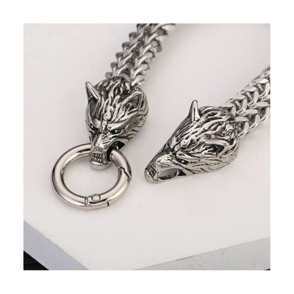 Stainless steel men’s bracelets, titanium steel hip-hop bracelets, Nordic domineering wolf head Viking chains anti-tarnish jewellery from Glossy.pk, Lahore