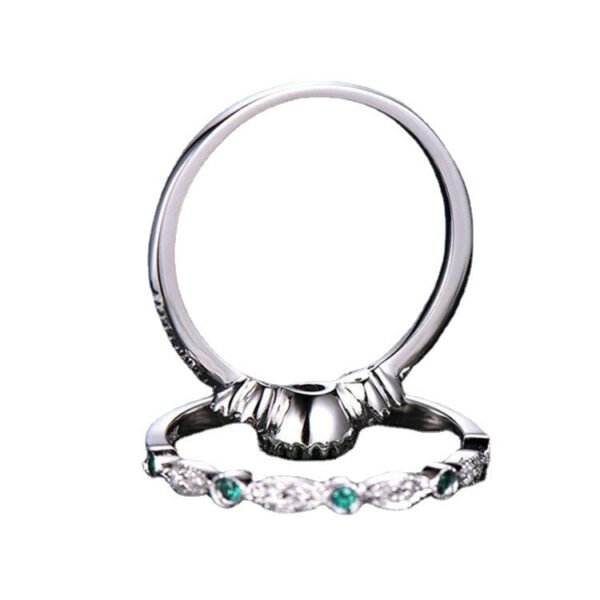 Versatile Women’s Zircon Ring Silver-plated Micro Emerald Ring anti-tarnish jewellery from Glossy.pk, Lahore