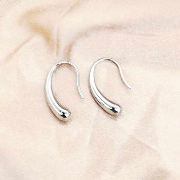 Water-Drop Hook Earrings — Gold & Steel Tone product photo 3 | Glossy.pk Pakistan