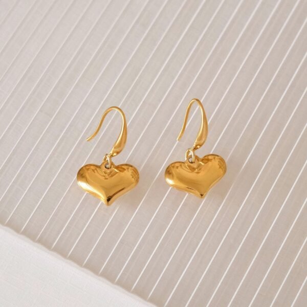 Double layer love butterfly pendant stud earrings stainless steel plated 18K gold plating versatile gradient earrings 21 anti-tarnish jewellery from Glossy.pk, Lahore