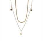 Pentagram shell necklace bracelet women's light luxury sense of luxury ins niche design simple double clavicle chain bracelet Glossy.pk