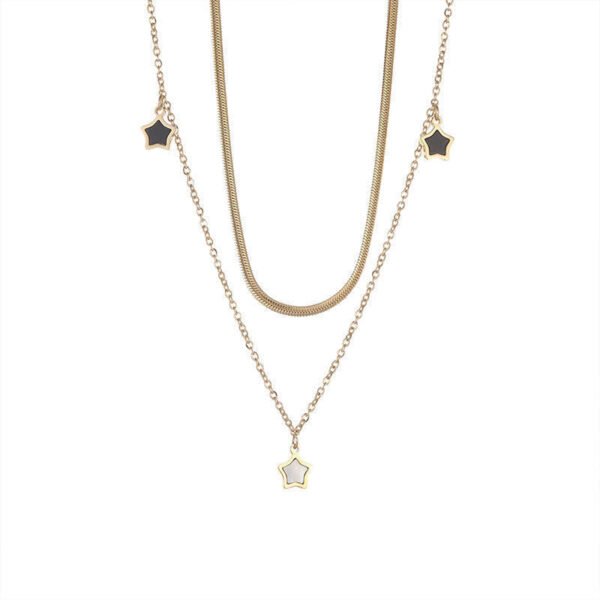 Pentagram shell necklace bracelet women’s light luxury sense of luxury ins niche design simple double clavicle chain bracelet anti-tarnish jewellery from Glossy.pk, Lahore