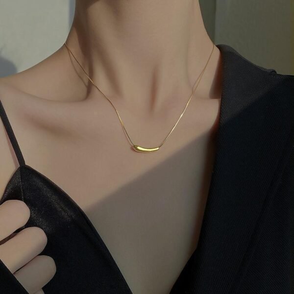 Double Clavicle Chain Necklace — Small Eggplant Pendant — jewellery from Glossy.pk, Pakistan