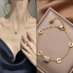 Senior small waist pendant necklace female tide net red ins cold wind neck jewelry titanium steel non-fading clavicle chain Glossy.pk