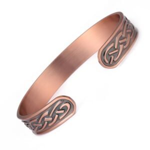 Vintage Copper-Colour Men’s Bracelet — Striped Ripple Look
