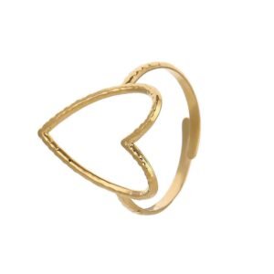 Big Heart Love Ring — Gold or Steel Colour product photo 4 | Glossy.pk Pakistan