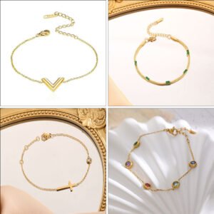 Double Heart Gold-Tone Bracelet