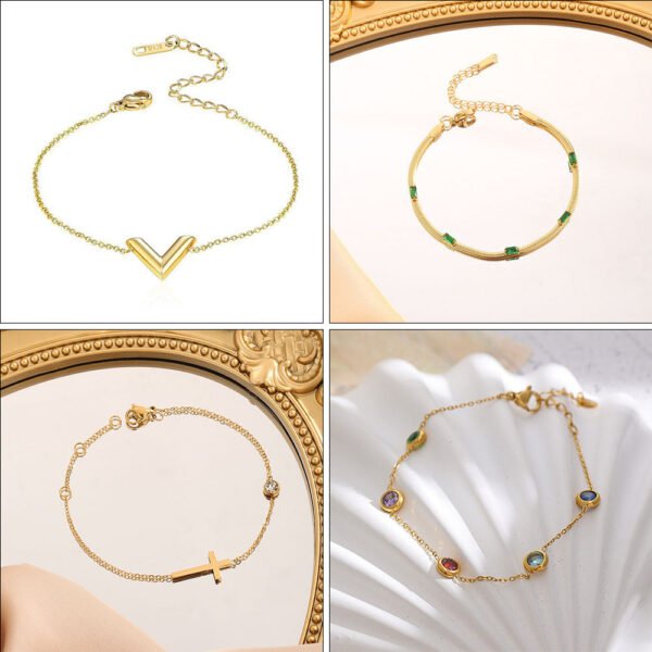 Double Heart Gold-Tone Bracelet — jewellery from Glossy.pk, Pakistan