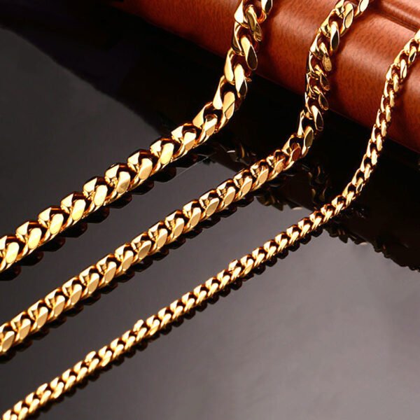 Style wear with punk hip-hop stainless steel bracelet, six-sided grinding Cuban chain, simple titanium steel bracelet anti-tarnish jewellery from Glossy.pk, Lahore