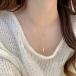 The new popular titanium steel necklace women's light luxury versatile niche pendant clavicle chain necklace high-end design accessories Glossy.pk