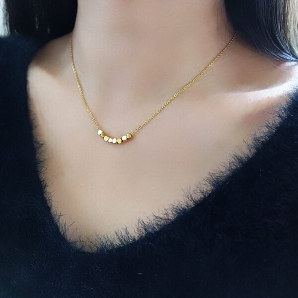 Titanium steel emerald geometric necklace high-grade cold style clavicle necklace fashion temperament accessories do not fade 34 anti-tarnish jewellery from Glossy.pk, Lahore