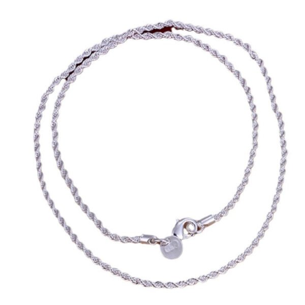 Trend jewelry twist necklace silver-plated 2MM flash twist rope necklace twist chain anti-tarnish jewellery from Glossy.pk, Lahore
