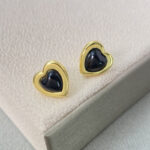 European and American cross-border wholesale double layer love butterfly pendant stud earrings stainless steel plated 18K gold plating versatile gradient earrings 21 Glossy.pk